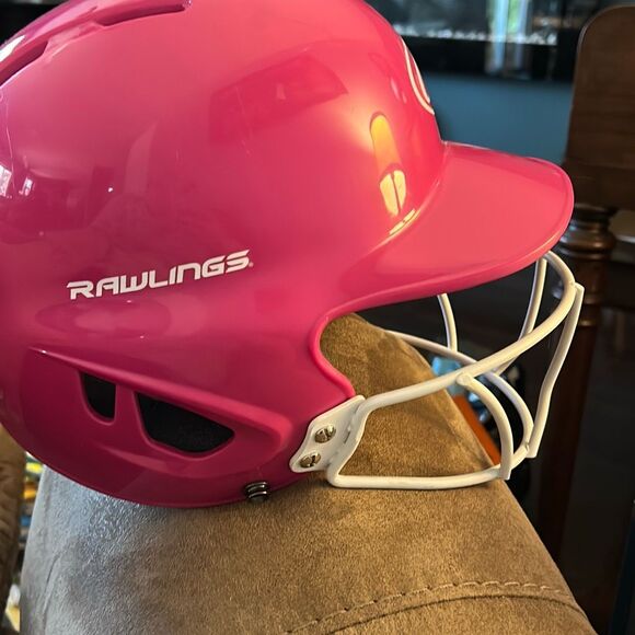 Rawlings Coolflo/Vapor OSFM Girls Softball Batting Helmet with Face Guard, Metal - Picture 4 of 10